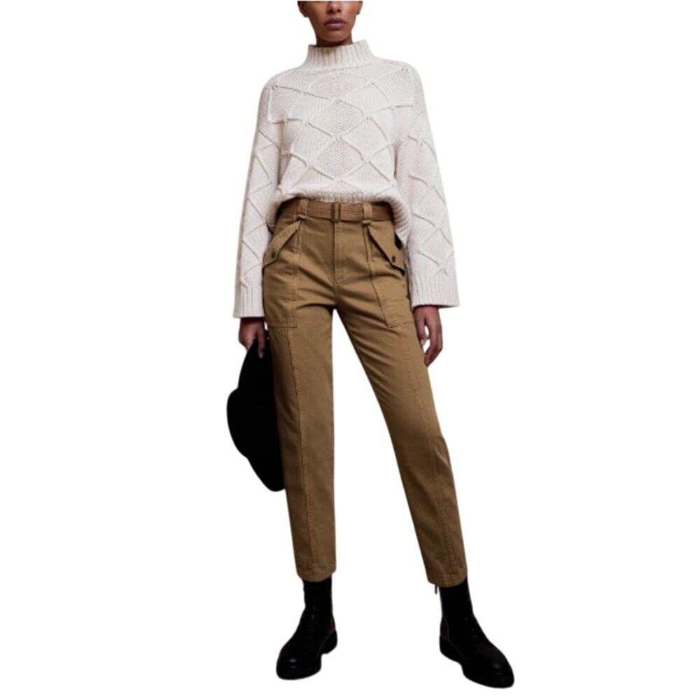 Banana Republic Women’s Cargo Jeans Belted Utility Whiskey Lou Trapunto sz 8 Tan